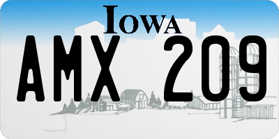 IA license plate AMX209