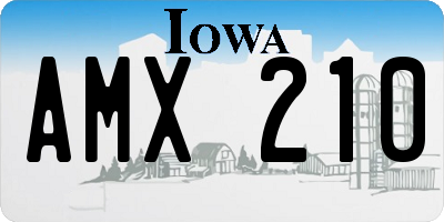 IA license plate AMX210