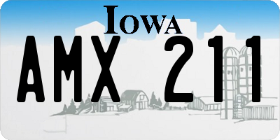 IA license plate AMX211