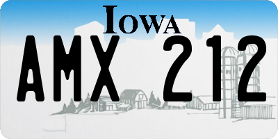 IA license plate AMX212