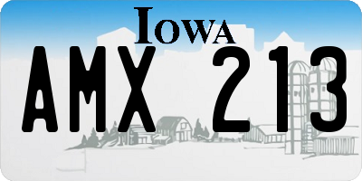 IA license plate AMX213
