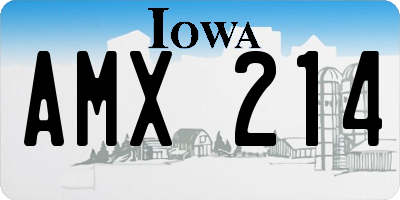 IA license plate AMX214