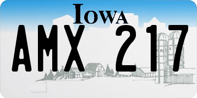 IA license plate AMX217
