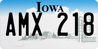 IA license plate AMX218
