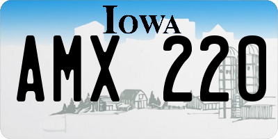 IA license plate AMX220