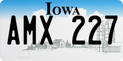 IA license plate AMX227
