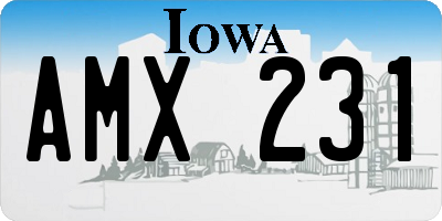 IA license plate AMX231