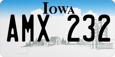 IA license plate AMX232
