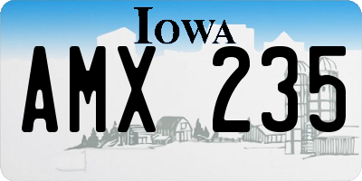 IA license plate AMX235