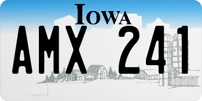 IA license plate AMX241