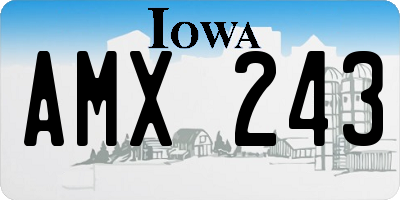IA license plate AMX243