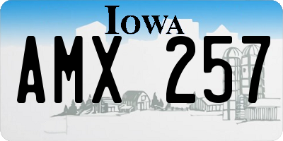 IA license plate AMX257