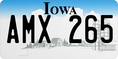 IA license plate AMX265