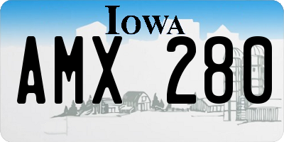 IA license plate AMX280