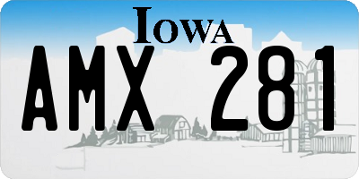 IA license plate AMX281