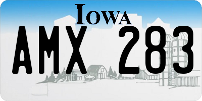 IA license plate AMX283