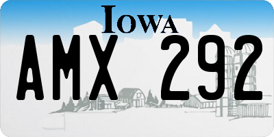 IA license plate AMX292