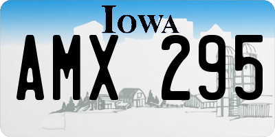 IA license plate AMX295