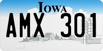 IA license plate AMX301
