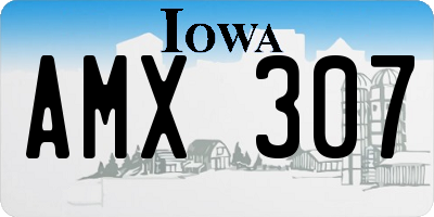 IA license plate AMX307