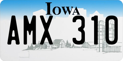 IA license plate AMX310