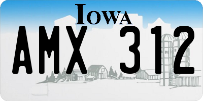 IA license plate AMX312