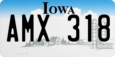IA license plate AMX318