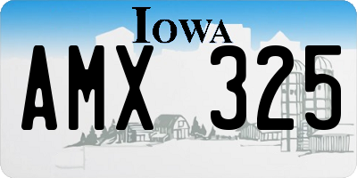 IA license plate AMX325