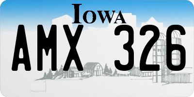 IA license plate AMX326