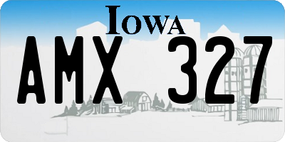 IA license plate AMX327