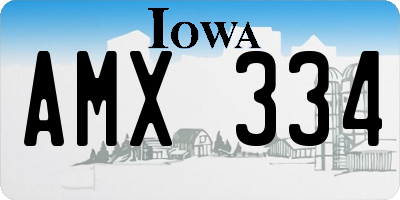 IA license plate AMX334