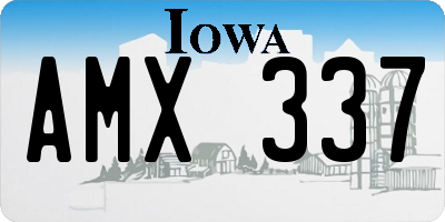 IA license plate AMX337