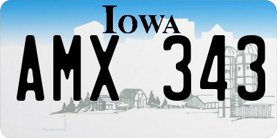 IA license plate AMX343