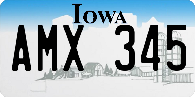 IA license plate AMX345