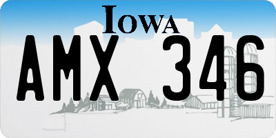 IA license plate AMX346