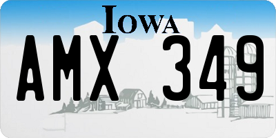 IA license plate AMX349