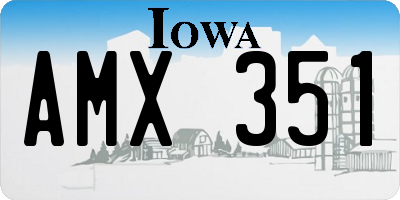 IA license plate AMX351