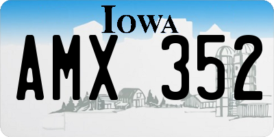 IA license plate AMX352