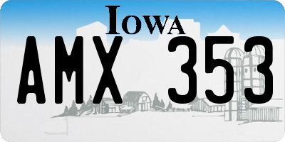 IA license plate AMX353