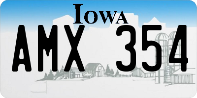 IA license plate AMX354