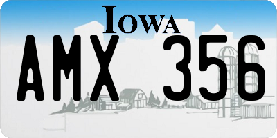 IA license plate AMX356