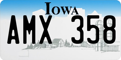 IA license plate AMX358