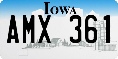 IA license plate AMX361