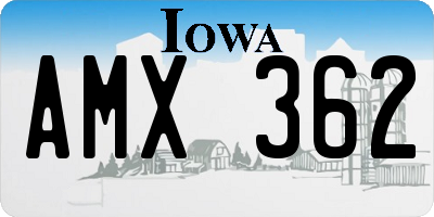 IA license plate AMX362