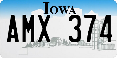 IA license plate AMX374