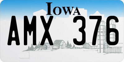 IA license plate AMX376