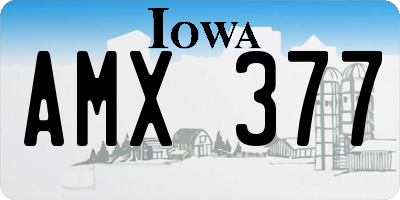 IA license plate AMX377