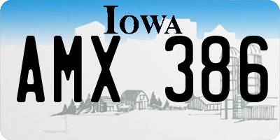 IA license plate AMX386