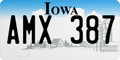 IA license plate AMX387