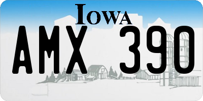 IA license plate AMX390